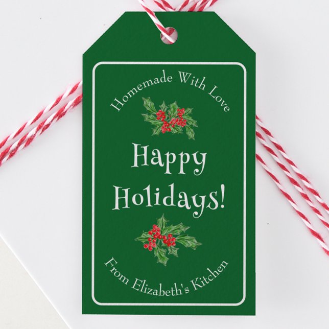 Etiqueta Para Presente Presente de Natal Comestível de Panificação Verde  (Criador carregado)