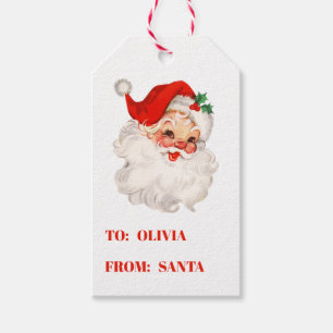 Etiqueta Para Presente Presente de Natal do Papai Noel Vintage