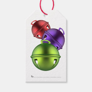 Etiqueta Para Presente Presente de Natal do Red Purple Green Jingle Bells
