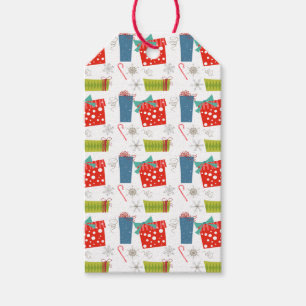 Etiqueta Para Presente Presente de Natal Moderno de Meados do Século e Ca