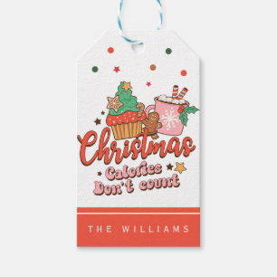 Etiqueta Para Presente Presente engraçado de Natal retrô Calorias não con