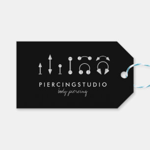 Etiqueta Para Presente Presente Estúdio de Tatuagem e Piercing Preto