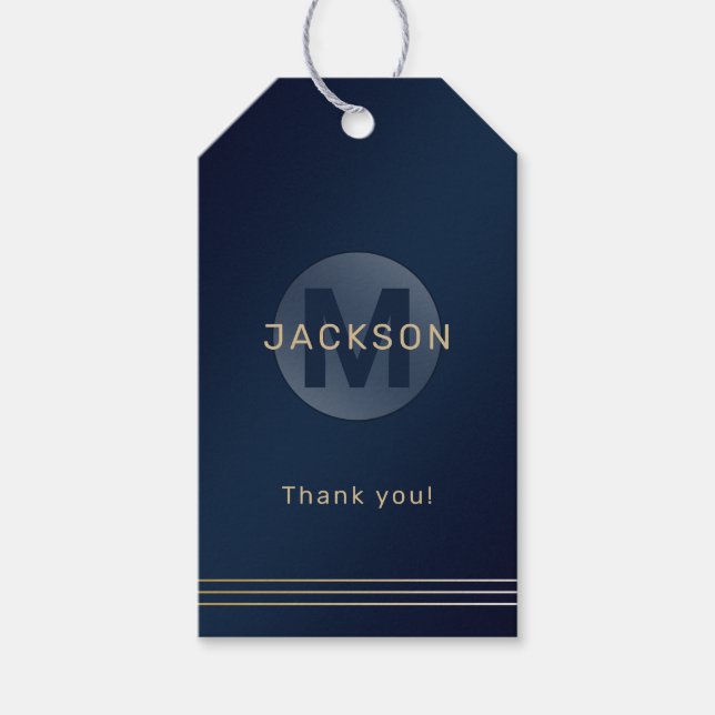 Etiqueta Para Presente presente monograma personalizado simples e simples (Frente)