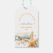Presente para chá de bebê Coastal chic mar azul te
