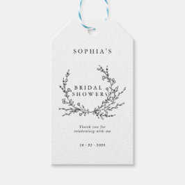 Etiqueta Para Presente Presente para Chá de Noiva com Arte de Linha Flora