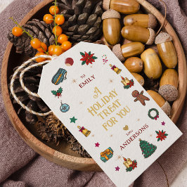 Etiqueta Para Presente Presente Personalizado de/para Natal Férias Doces