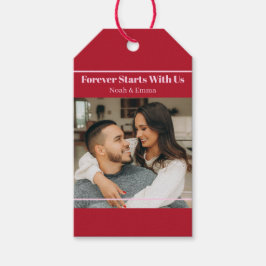 Etiqueta Para Presente Presente Romântico com Foto & Texto Personalizado