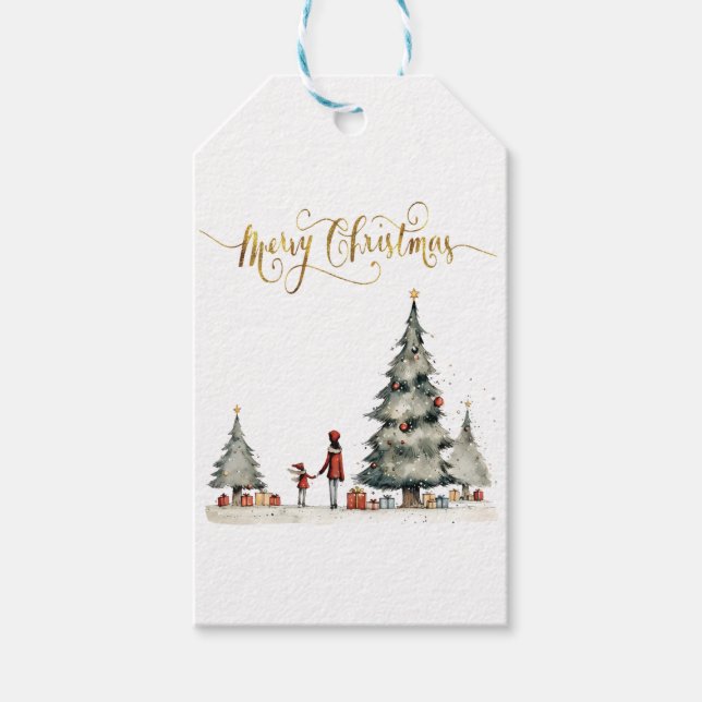 Etiqueta Para Presente Presentes de Natal debaixo da árvore (Frente)