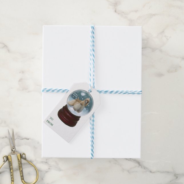 Etiqueta Para Presente Presentes de Natal do Cocker Spaniel (Com cordão)