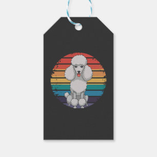 Etiqueta Para Presente Presentes Retro de Cão Amante de Poodle para Homen