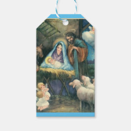 Etiqueta Para Presente Presépio Natal Religioso Vintage