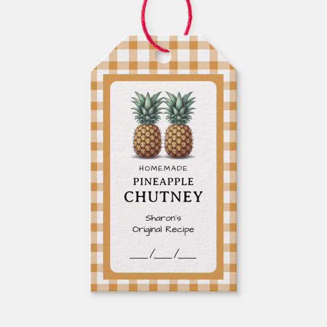 Etiqueta Para Presente Preserva de Chutney de Abacaxi (Frente)