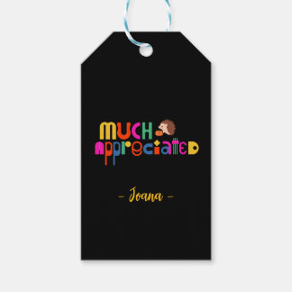 Etiqueta Para Presente Preto Apreciado Colorido Personalizado Obrigado