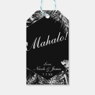 Etiqueta Para Presente Preto Branco Chic Tropical Ilha Casamento na Ilha