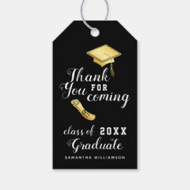 Etiqueta Para Presente Preto Branco Dourado Turma 2025 Agradecimento Form