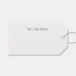 Etiqueta Para Presente Preto Branco Simples Elegante Casual Com Nome Próp