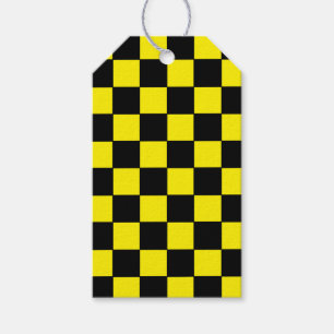Etiqueta Para Presente Preto e Amarelo Verificados