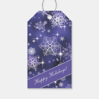 Etiqueta Para Presente Prettiest Snowflakes Padrão Violet ID846