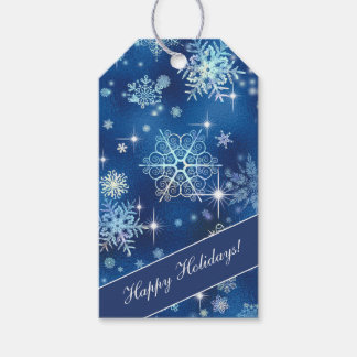 Etiqueta Para Presente Prettiest Snowflakes Standard Blue ID846