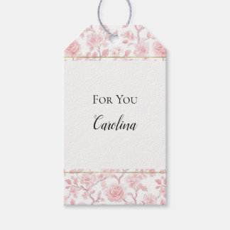 Etiqueta Para Presente Pretty Pink Roses Floral Bridal Shower  