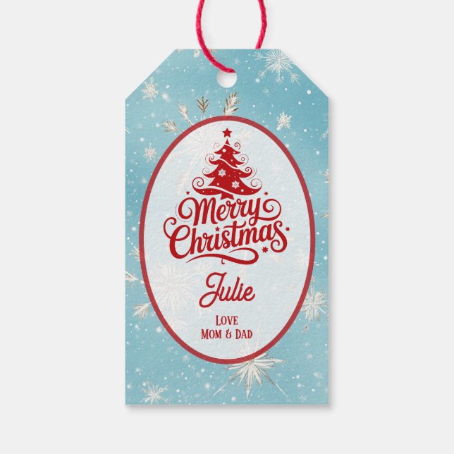 Etiqueta Para Presente Pretty Snowflakes Christmas (Verso)