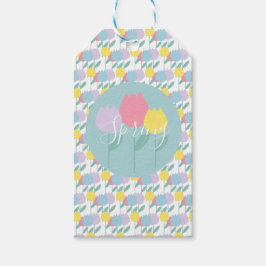 Etiqueta Para Presente Pretty Spring Tulips Pastel Floral Birthday Party