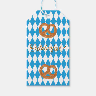 Etiqueta Para Presente Pretzels Azuis da Baviera Personalizados Oktoberfe
