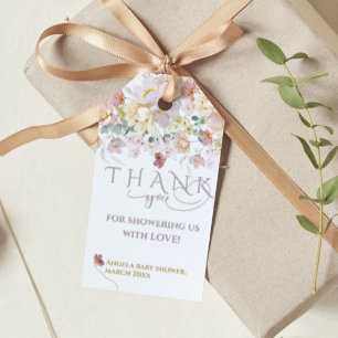 Etiqueta Para Presente Primavera Bloom Wildflower Purple Girl Chá de fral