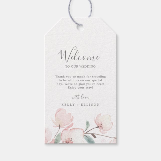 Etiqueta Para Presente Primavera Cherry Blossom Weding Welcome (Frente)