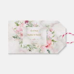 Etiqueta Para Presente Primavera de Charm Watercolor Peonies Casamento