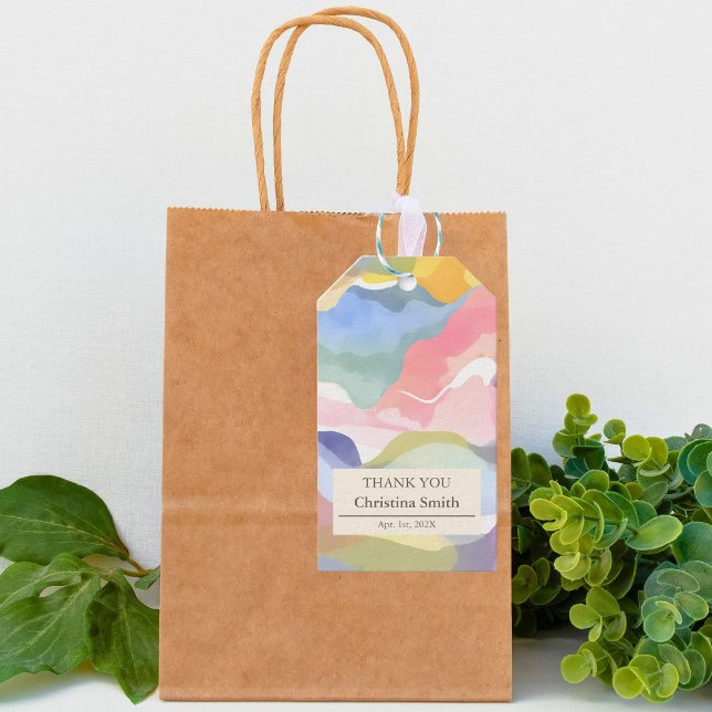 Etiqueta Para Presente Primavera moderna estética, obrigado (Modern Aesthetic Spring Retirement Thank You Favor Gift)