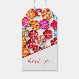 Etiqueta Para Presente Primavera tecido com costura manual Flores multico