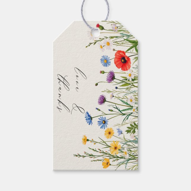 Etiqueta Para Presente Primavera Wild Flower Meadow Wedding (Frente)