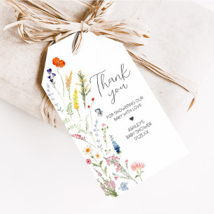 Etiqueta Para Presente Primavera Wildflower Baby in Bloom Favor Tags