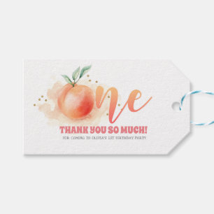 Etiqueta Para Presente Primeira Fruta de Pêssego de Festa de aniversári