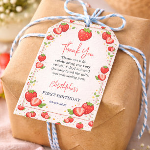 Etiqueta Para Presente Primeiro Aniversário de Berry Primeiro Aniversár