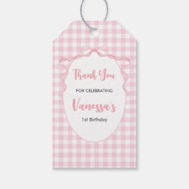 Etiqueta Para Presente Primeiro aniversario de coquetes de Arco rosa páli