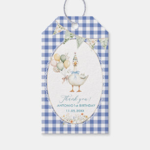 Etiqueta Para Presente Primeiro aniversario de ganso do Bobo de Aquarela 