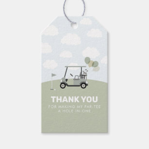 Etiqueta Para Presente Primeiro aniversario de Golfe Verde-Em-Um