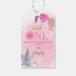 Etiqueta Para Presente Primeiro aniversario de menina das folhas tropicai