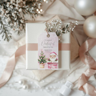 Etiqueta Para Presente primeiro aniversario de neve cor-de-água rosa Nata