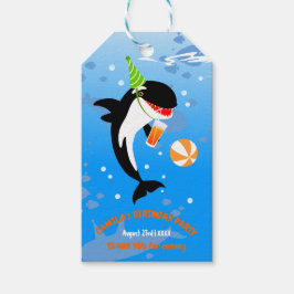 Etiqueta Para Presente primeiro aniversario debaixo do mar, orca-baleia