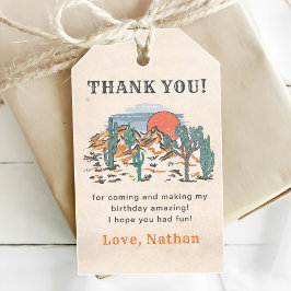 Etiqueta Para Presente Primeiro aniversario do Deserto do Vintage Ocident