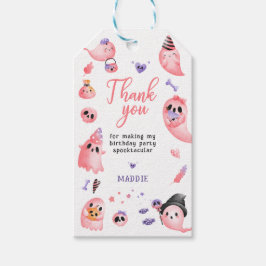 Etiqueta Para Presente Primeiro aniversario Fantasma Rosa do Halloween Ob