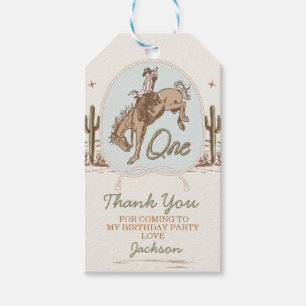 Etiqueta Para Presente Primeiro aniversario Ocidental Vintage Blue Buckar