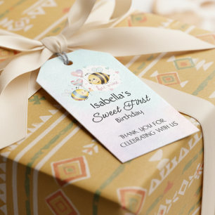 Etiqueta Para Presente Primeiro Aniversário Personalizado Abelha Doce
