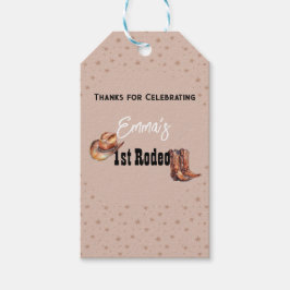 Etiqueta Para Presente Primeiro aniversario Pink Rodeo Ocidental de Garot