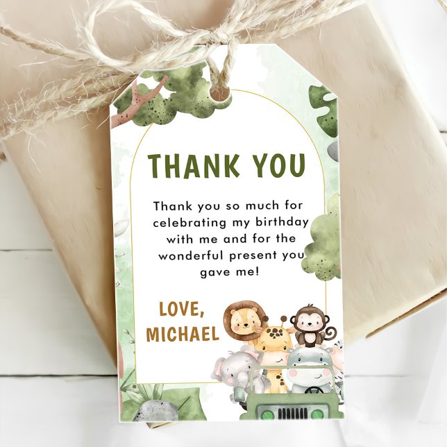 Etiqueta Para Presente Primeiro aniversario Selgle Safari (Criador carregado)