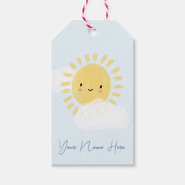 Etiqueta Para Presente Primeiro Chá de fraldas de aniversário personaliza (Frente)