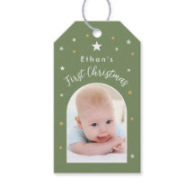 Primeiro Natal do Bebê Foto Personalizada Verde Sa